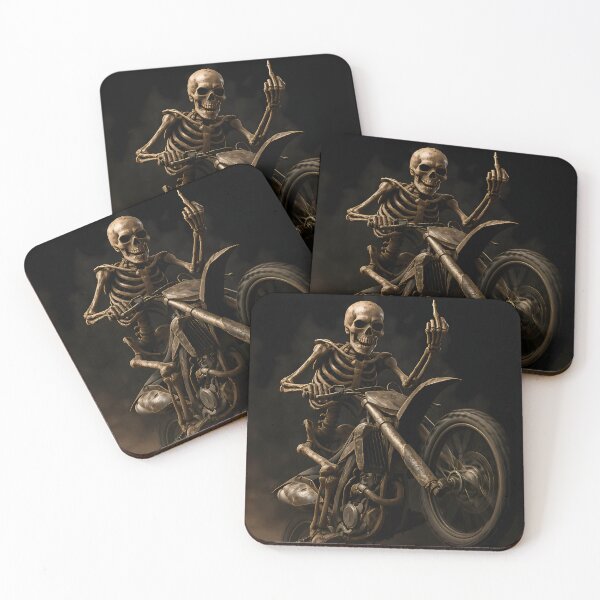 Item preview, Skeleton’s Daring Wheelie Dark Moto Rebel Art designed and sold by Buzzink.