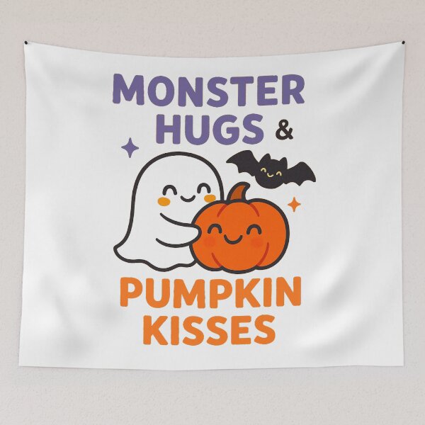 Item preview, Monster Hugs & Pumpkin Kisses – Halloween Warmth - V2 designed and sold by WheelieGdArt.