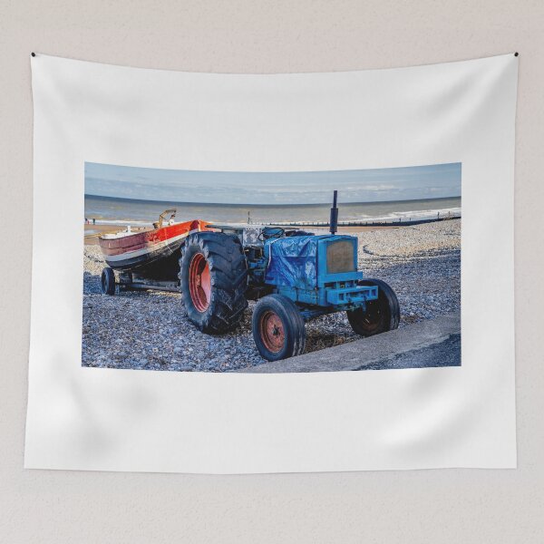 Item preview, Tractor and fishing boat on Cromer beach designed and sold by yackers1.
