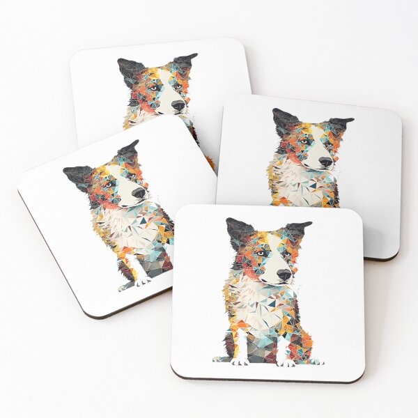Item preview, Geoshapes Border Collie Geometric Art designs 	 		 designed and sold by sadaqaromcevf.