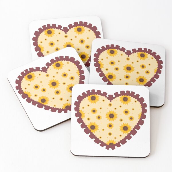 Item preview, Yellow sunflower heart with maroon frilly border  designed and sold by priyankajustine.
