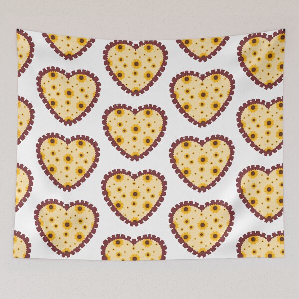 Item preview, Yellow sunflower heart with maroon frilly border  designed and sold by priyankajustine.