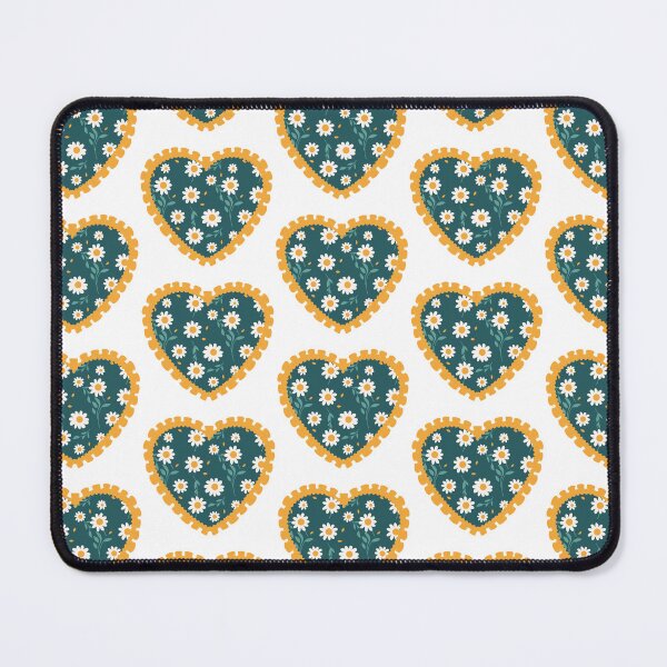 Item preview, Dark teal floral heart with yellow frilly border  designed and sold by priyankajustine.