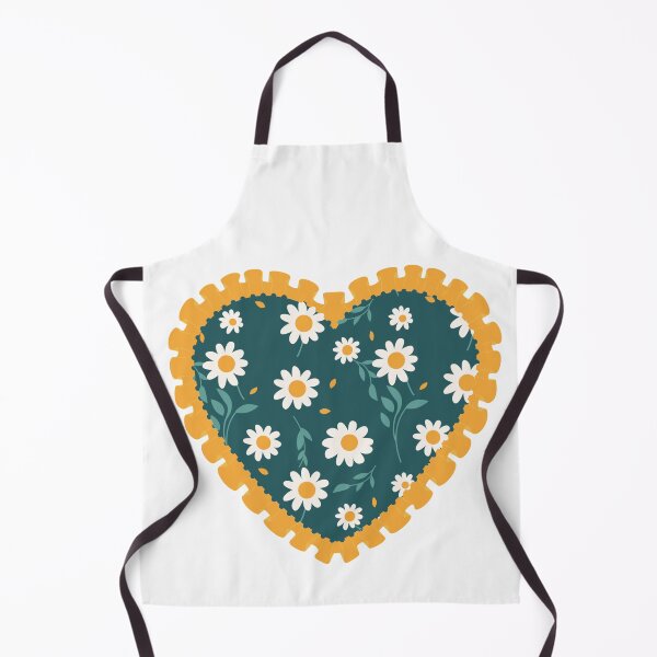 Item preview, Dark teal floral heart with yellow frilly border  designed and sold by priyankajustine.