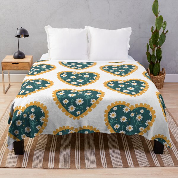 Item preview, Dark teal floral heart with yellow frilly border designed and sold by priyankajustine.