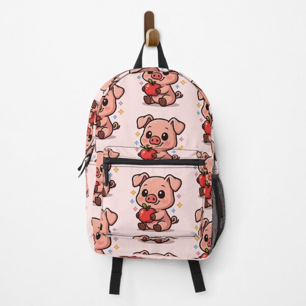 Item preview, Kawaii pig with apple designed and sold by Ahau Designs.