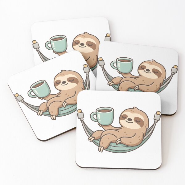 Item preview, Sloth in Tech Hammock - Remote Work Vibes designed and sold by ArtsyWishesShop.
