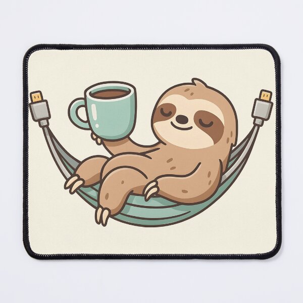 Item preview, Sloth in Tech Hammock - Remote Work Vibes designed and sold by ArtsyWishesShop.