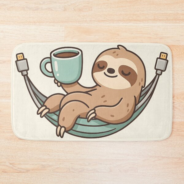 Item preview, Sloth in Tech Hammock - Remote Work Vibes designed and sold by ArtsyWishesShop.