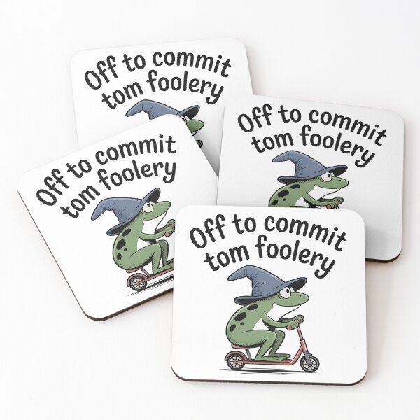 Item preview, Off to Commit Tomfoolery - Whimsical Frog on Scooter Funny Mischief designed and sold by Jaanussar.