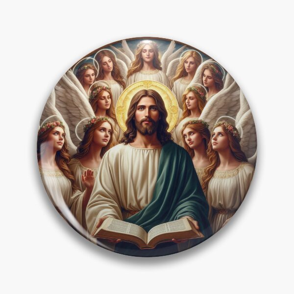 Item preview, Jesus Christ reading with the angels designed and sold by JesusClub.