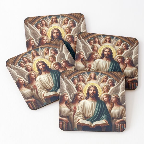 Item preview, Jesus Christ reading with the angels designed and sold by JesusClub.