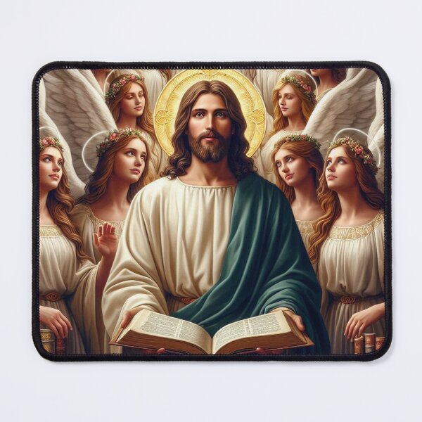 Item preview, Jesus Christ reading with the angels designed and sold by JesusClub.