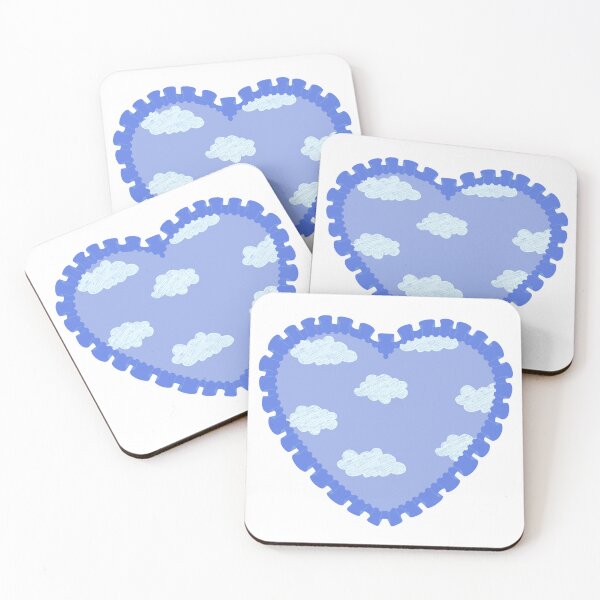 Item preview, Blue heart with clouds and blue frilly border  designed and sold by priyankajustine.