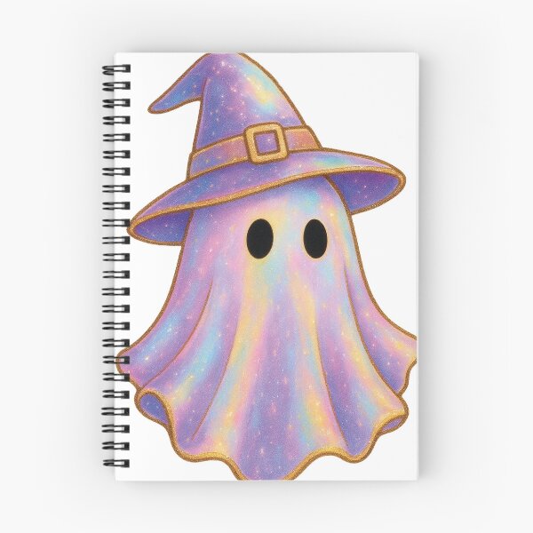 Item preview, Cute Ghost Witch Pumpkin Shirt Coquette Aesthetic Halloween Iridescent Kawaii Ghost Girly Halloween Tee designed and sold by LessIsLoud.