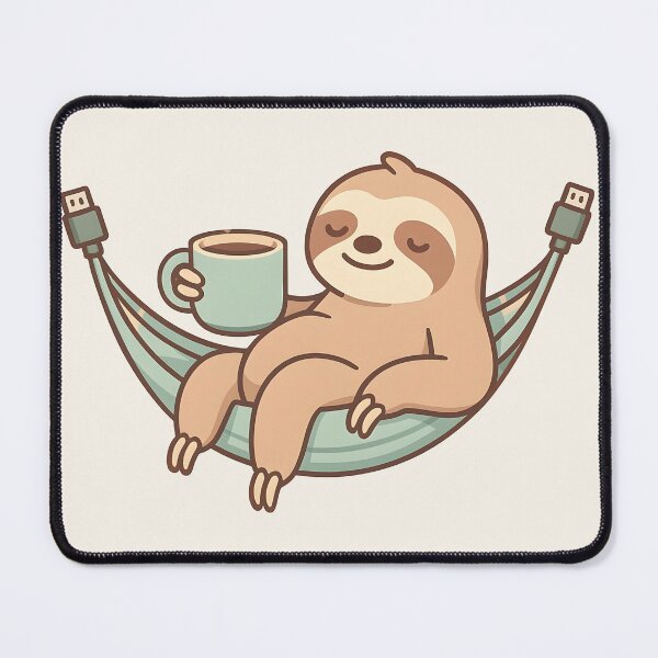 Item preview, Coffee Sloth - Slow Living Tech Life designed and sold by ArtsyWishesShop.