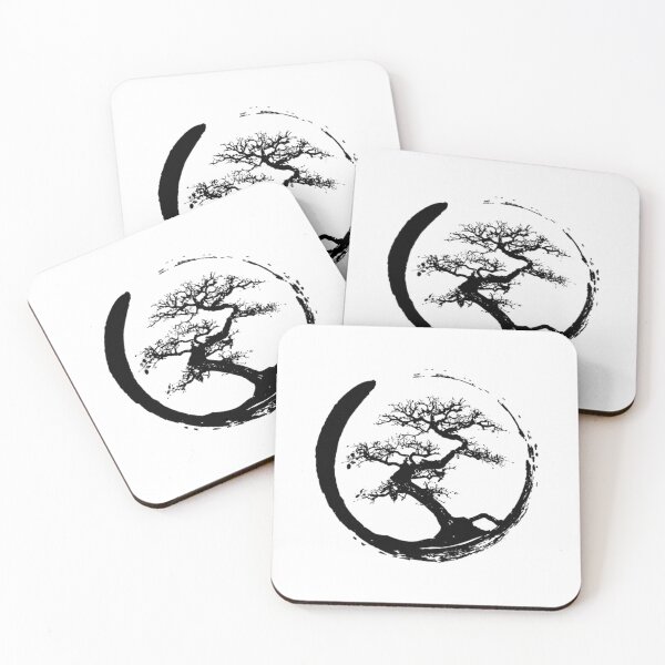 Item preview, Zen Bonsai Tree In Enso Circle (Black) 	 	 designed and sold by ahmeyekuzaiw.
