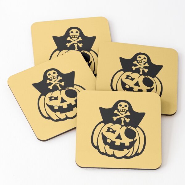 Item preview, Pirate Captain Pumpkin Halloween Funny Eye Patch Cartoon designed and sold by shirt-o-mat.