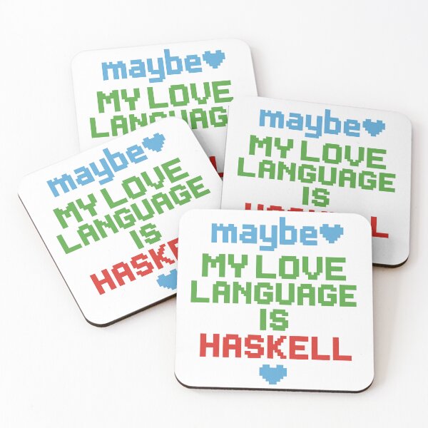 Item preview, Maybe My Love Language Is Haskell – Pixel Art Valentine's Day Programming Meme designed and sold by Nerd Romance Café.