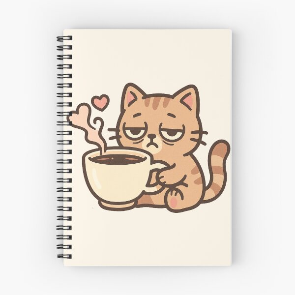 Item preview, Morning Mood Cat - Happy Coffee Vibes designed and sold by ArtsyWishesShop.