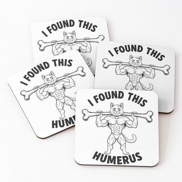 Item preview, I Found This Humerus – Punny Muscular Cat with Bone Gym Humor designed and sold by Jaanussar.