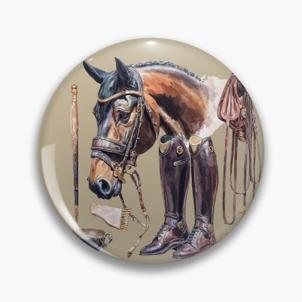Item preview, Equestrian Elegance Watercolor Horse and Riding Gear designed and sold by Anastasiia Yurevych.