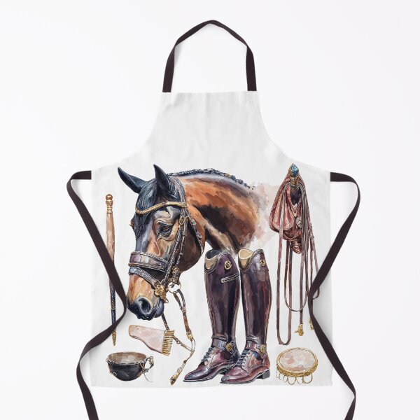 Item preview, Equestrian Elegance Watercolor Horse and Riding Gear designed and sold by Anastasiia Yurevych.