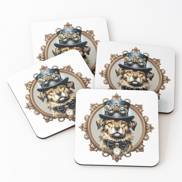 Item preview, Steampunk Dog Print. Victorian Dog in Top. designed and sold by KojourinArt.