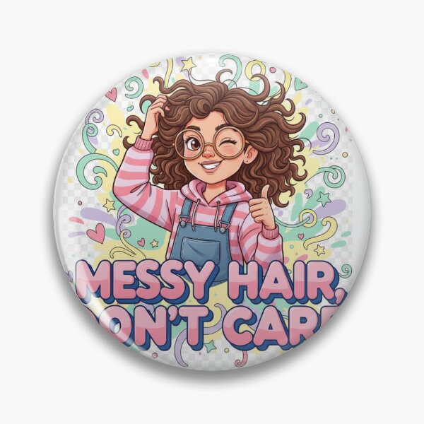 Item preview, Messy Hair, Don’t Care – Cute Cartoon Girl Quote designed and sold by GogoVibes.