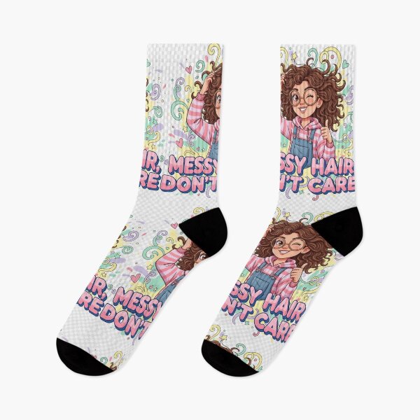 Item preview, Messy Hair, Don’t Care – Cute Cartoon Girl Quote designed and sold by GogoVibes.