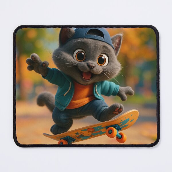 Item preview, Skater Chartreux Cat designed and sold by Sillytoe.