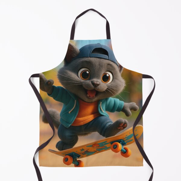 Item preview, Skater Chartreux Cat designed and sold by Sillytoe.