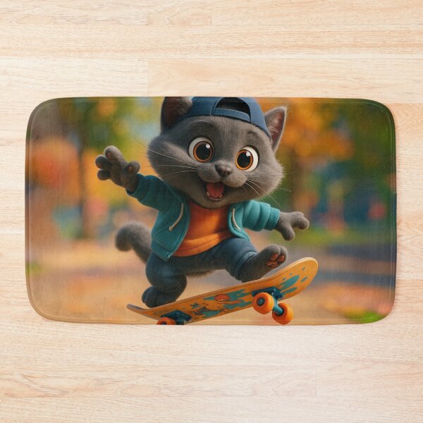 Item preview, Skater Chartreux Cat designed and sold by Sillytoe.