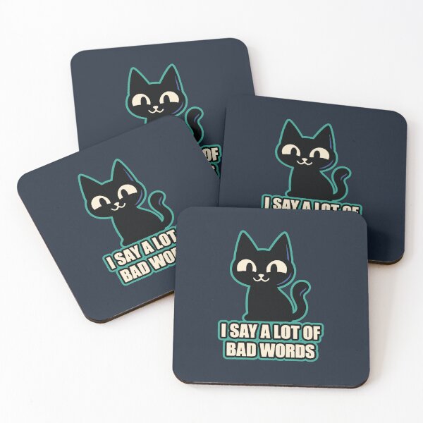 Item preview, Black Cat – I Say a Lot of Bad Words designed and sold by Dazzlement.