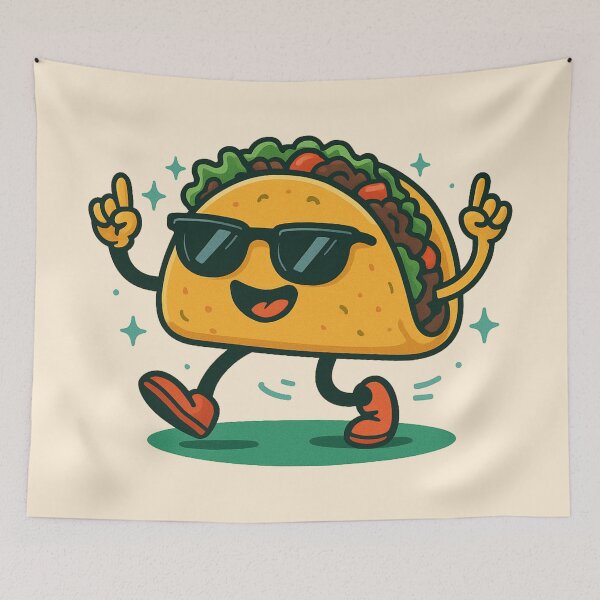 Item preview, Dancing Disco Taco - Party Food Vibes designed and sold by ArtsyWishesShop.