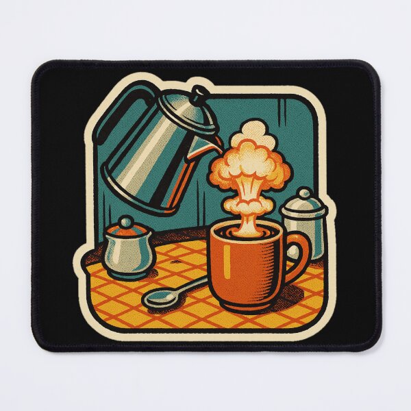 Item preview, Retro Coffee Explosion Sticker – Funny Morning Humor, Atomic Coffee Mug, Cozy Apocalypse Aesthetic designed and sold by JacobKAurumhead.