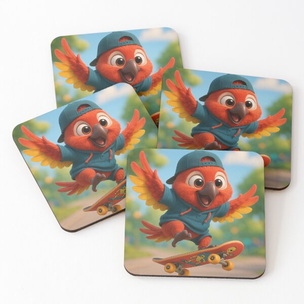 Item preview, Skater Cuban Red Macaw designed and sold by Sillytoe.