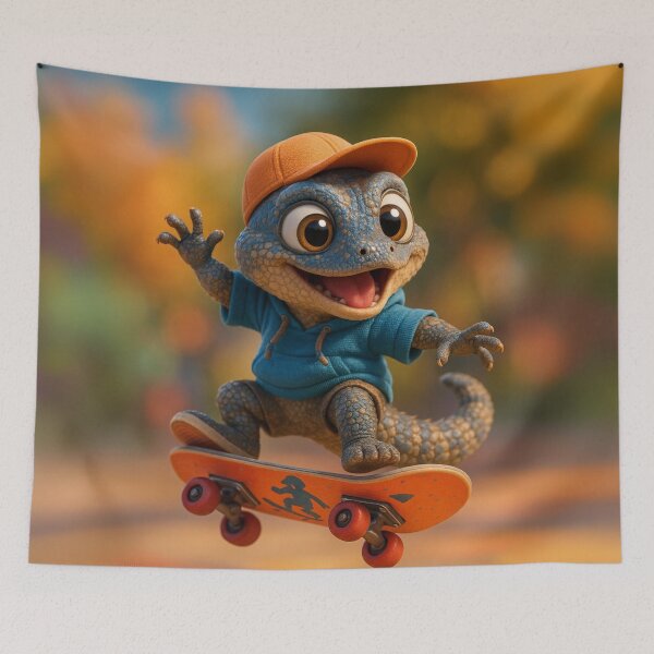 Item preview, Skater Eastern Fence Lizard designed and sold by Sillytoe.