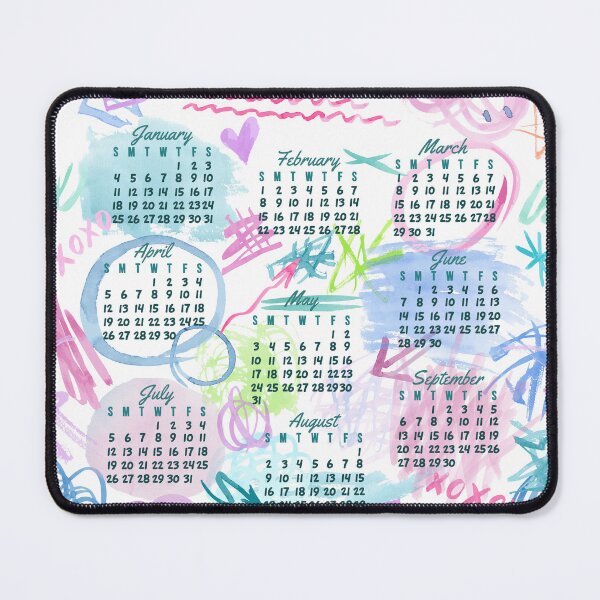 Item preview, Watercolor scribbles Calendar 2026 designed and sold by cornercroft.