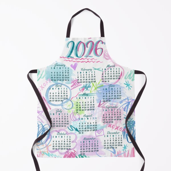 Item preview, Watercolor scribbles Calendar 2026 designed and sold by cornercroft.