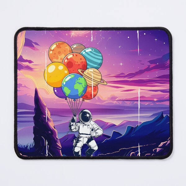 Item preview, Astronaut Holding Planet Balloons – Astroballoons designed and sold by MoSaid.