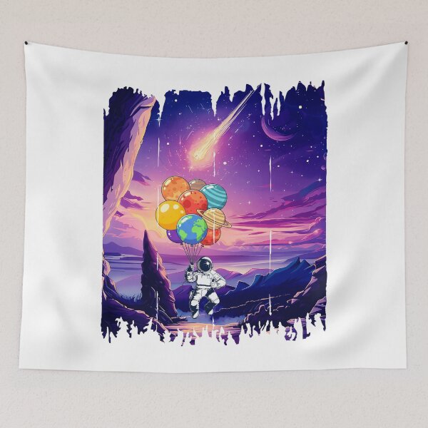 Item preview, Astronaut Holding Planet Balloons – Astroballoons designed and sold by MoSaid.