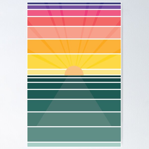 Item preview, color block sunset designed and sold by fatpoppydesign.