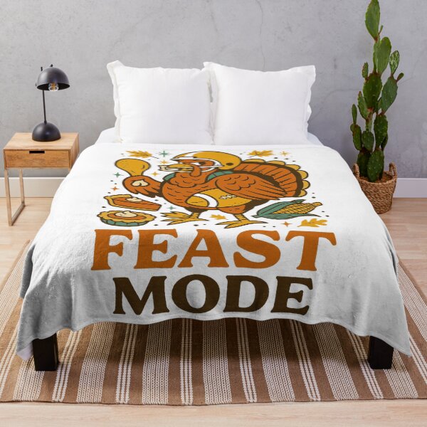 Item preview, Feast Mode – Retro Turkey Football Funny Mid Century Thanksgiving Design designed and sold by FluffyCreative.