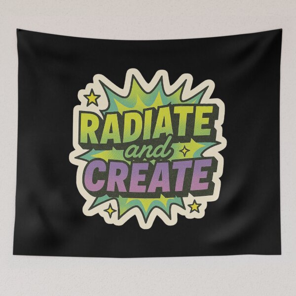 Item preview, Retro Pop Art Motivational Sticker –  Funny Atomic Positivity Quote, Cozy Apocalypse Vibes designed and sold by JacobKAurumhead.