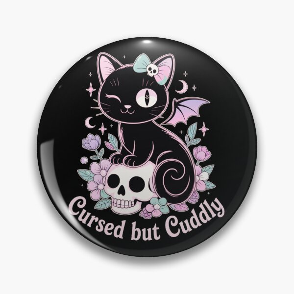 Artikelvorschau, Pastel Goth Cat with Skull and Wings – Cute Creepy Art entworfen und verkauft von WitchyWhisper.