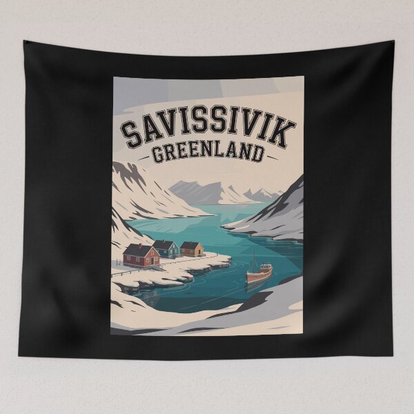 Item preview, Savissivik Greenland Vintage Travel Poster – Arctic Wall Art, Retro Landscape Print, Inuit Village Decor designed and sold by paulo silveira.