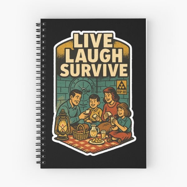 Item preview, Retro Family Picnic Sticker – Cozy Apocalypse Dark Humor Nuclear Shelter Scene designed and sold by JacobKAurumhead.