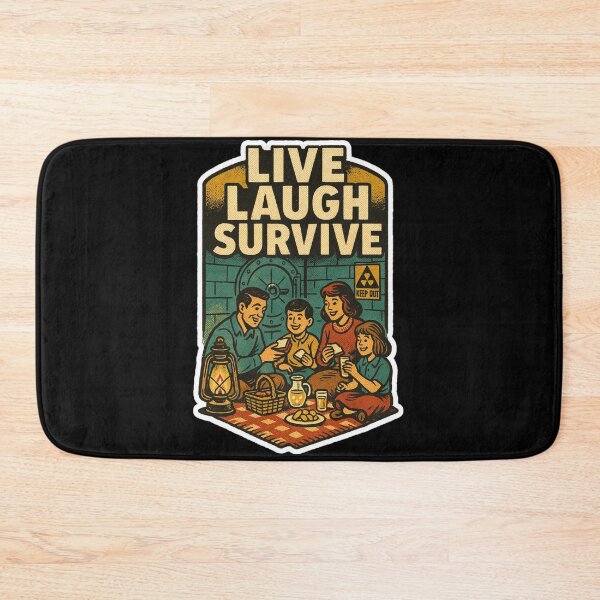 Item preview, Retro Family Picnic Sticker – Cozy Apocalypse Dark Humor Nuclear Shelter Scene designed and sold by JacobKAurumhead.