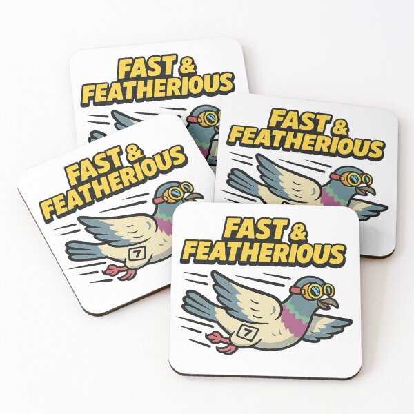 Item preview, Fast & Featherious – Racing Pigeon Comic Tee designed and sold by MapHappens.